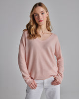 ANGELE V NECK KNIT in Blush from Absolute Cashmere