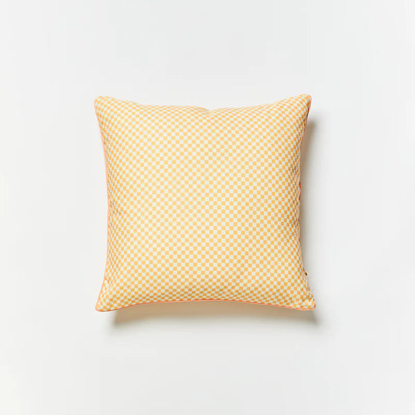TINY CHECKERS OUTDOOR CUSHION 60cm in Peach from Bonnie and Neil