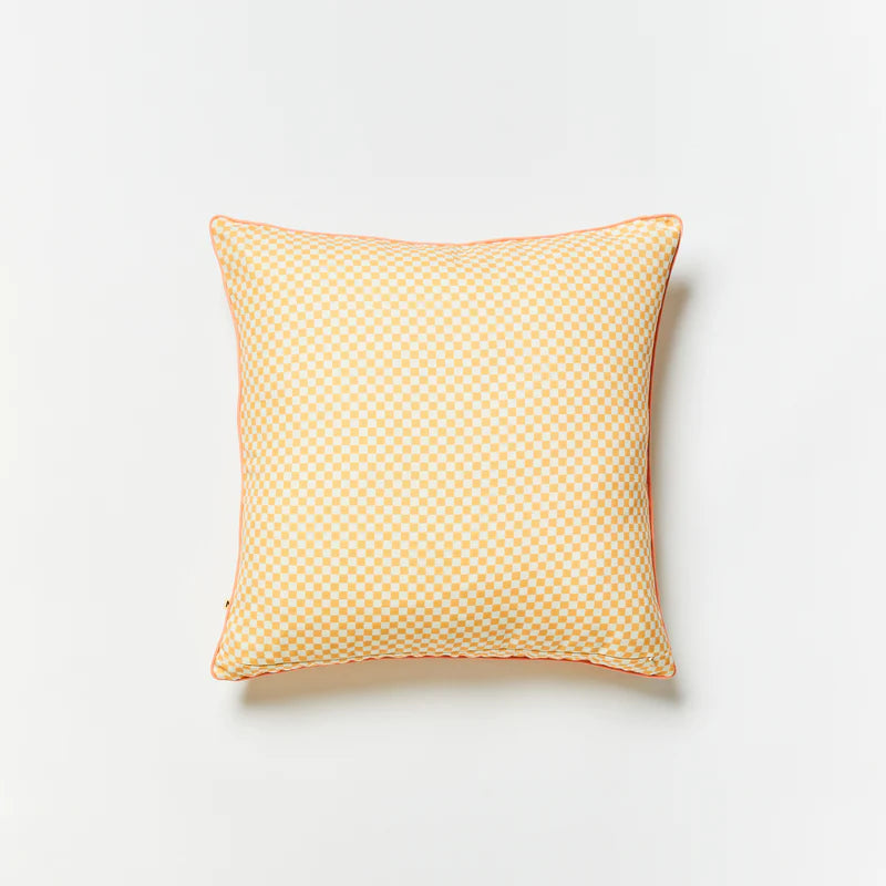 TINY CHECKERS OUTDOOR CUSHION 60cm in Peach from Bonnie and Neil