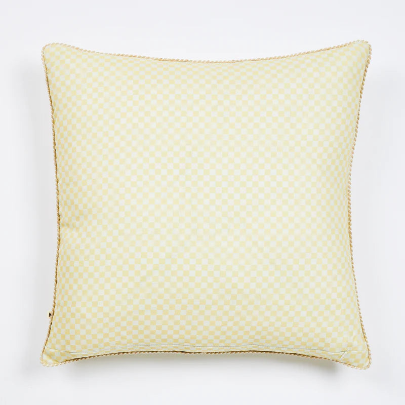 TINY CHECKERS CUSHION 60cm in Vanilla from Bonnie and Neil