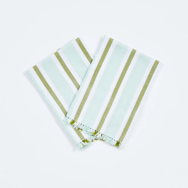 NAPKIN SET OF 6 in Woven Stripe Mint from Bonnie and Neil