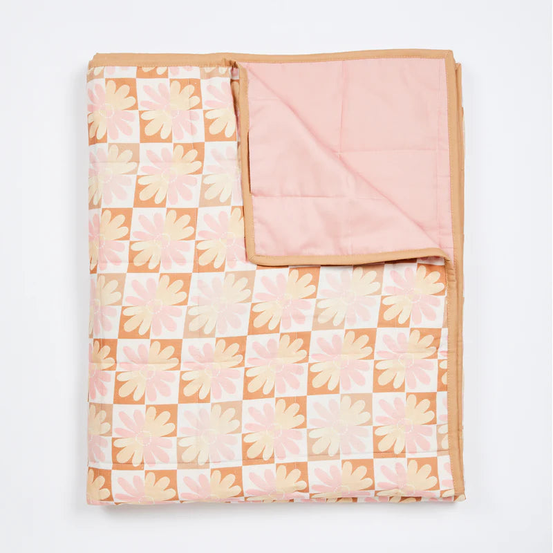 QUILTED THROW in Chamomile Pink from Bonnie and Neil