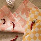 TEA TOWEL in Small Checkers Peach from Bonnie and Neil