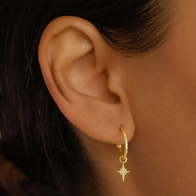 STARLIGHT HOOPS in Gold from By Charlotte
