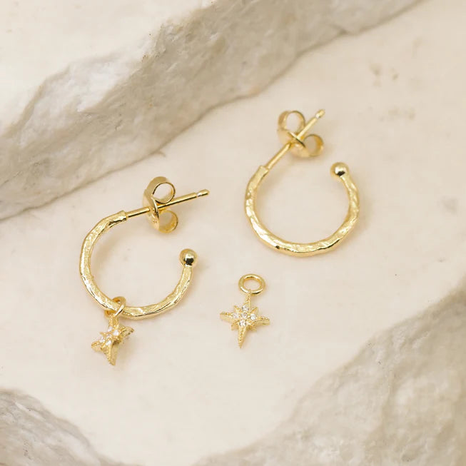 STARLIGHT HOOPS in Gold from By Charlotte