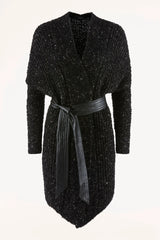 LIZA DRAPE CARDIGAN | Black Lurex