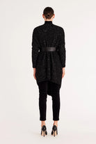 LIZA DRAPE CARDIGAN | Black Lurex
