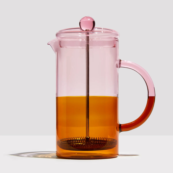 TWO TONE COFFEE PLUNGER in Pink + Amber from Fazeek