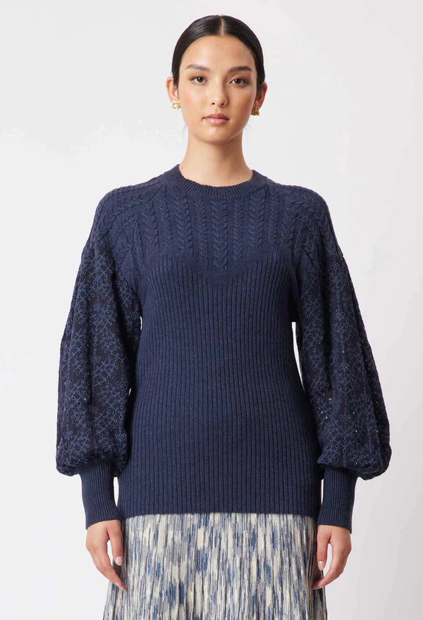 SERENA MERINO WOOL KNIT | Navy