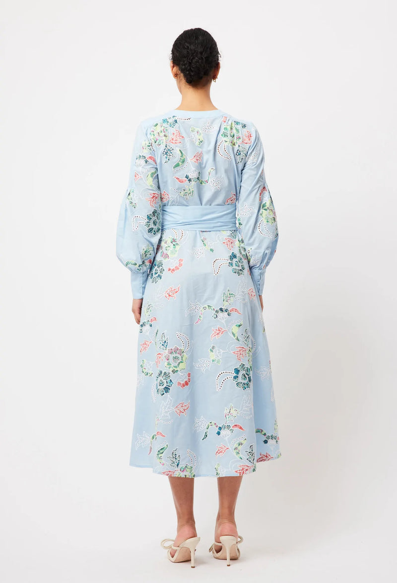 ELYSIAN EMBROIDERED COAT DRESS | Chambray Applique